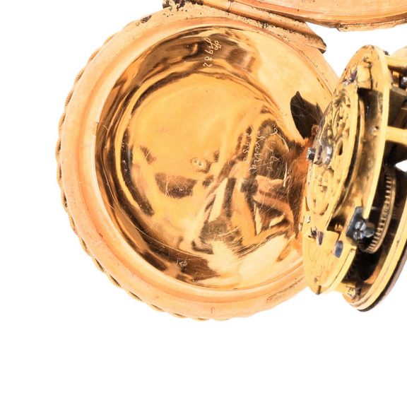 Small French gold, enamel and pearl set verge watch Circa 1780 Small French gold, enamel and pearl set verge watch Circa 1780
