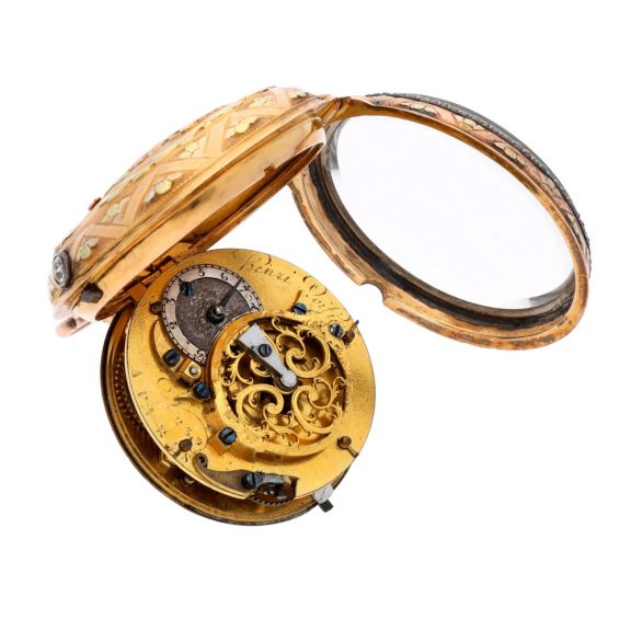 French multicolour gold watch with matching chatelaine Circa 1775 French multicolour gold watch with matching chatelaine Circa 1775