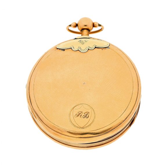 Swiss gold repeater with concealed erotic automaton Circa 1825 Swiss gold repeater with concealed erotic automaton Circa 1825