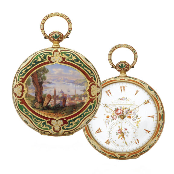 Swiss rare gold and enamel chronometer watch Circa 1830