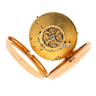 French gold chronometer with centre seconds and calendar Circa 1800