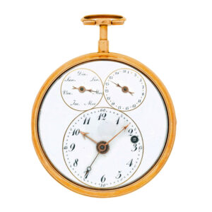 French gold chronometer with centre seconds and calendar Circa 1800