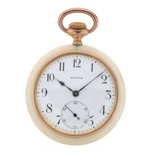 Rare ivory Swiss lever pocket watch by Zenith Circa 1920