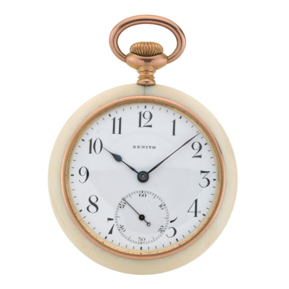 Rare ivory Swiss lever pocket watch by Zenith Circa 1920 Rare ivory Swiss lever pocket watch by Zenith Circa 1920