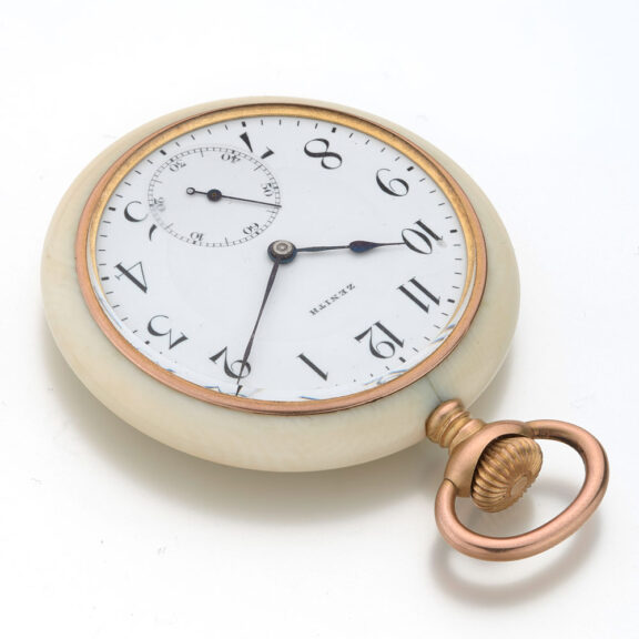Rare ivory Swiss lever pocket watch by Zenith Circa 1920 Rare ivory Swiss lever pocket watch by Zenith Circa 1920