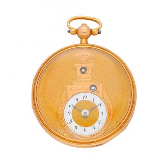 Swiss gold virgule pocket watch with eccentric dial Circa 1820