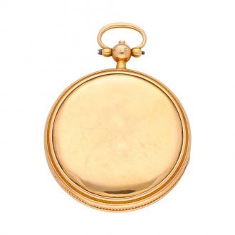 Swiss gold virgule pocket watch with eccentric dial Circa 1820