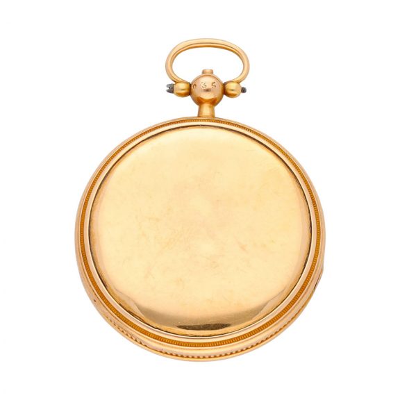 Swiss gold virgule pocket watch with eccentric dial Circa 1820 Swiss gold virgule pocket watch with eccentric dial Circa 1820