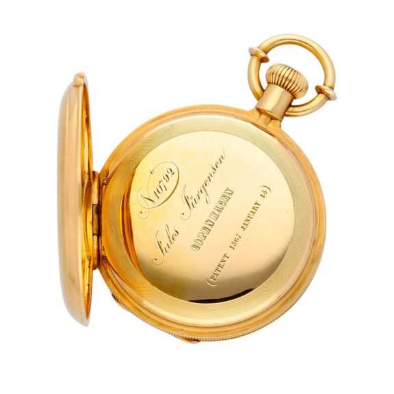Danish gold pocket watch with Jürgensen’s patent Circa 1885 Danish gold pocket watch with Jürgensen’s patent Circa 1885