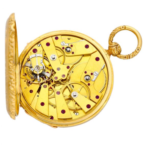 English/French gold dual time watch with jumping seconds Circa 1840 English/French gold dual time watch with jumping seconds Circa 1840