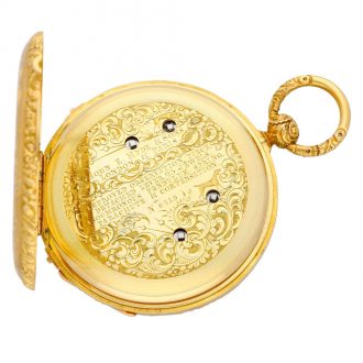 English/French gold dual time watch with jumping seconds Circa 1840