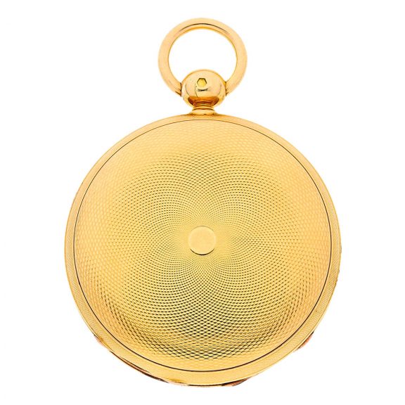 Fine French gold pocket chronometer with moon phases Circa 1840 Fine French gold pocket chronometer with moon phases Circa 1840