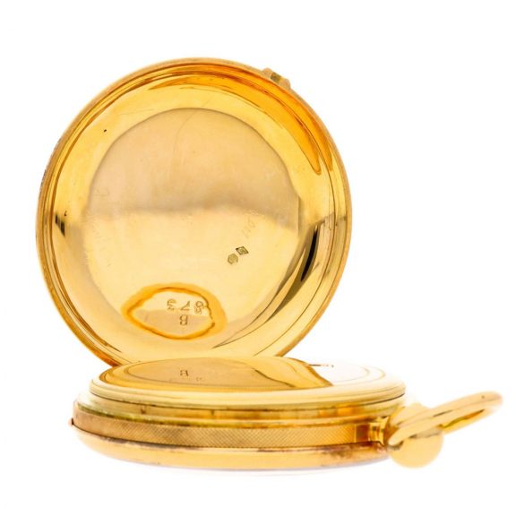 Fine French gold pocket chronometer with moon phases Circa 1840 Fine French gold pocket chronometer with moon phases Circa 1840