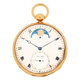 Fine French gold pocket chronometer with moon phases Circa 1840