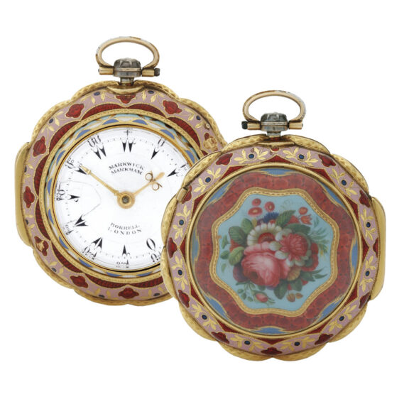 English fine gold and enamel triple cased verge Circa 1788