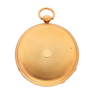Swiss pink gold jump hour cylinder pocket watch Circa 1830