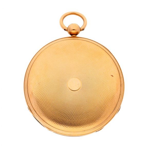 Swiss pink gold jump hour cylinder pocket watch Circa 1830 Swiss pink gold jump hour cylinder pocket watch Circa 1830