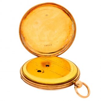 Swiss pink gold jump hour cylinder pocket watch Circa 1830