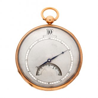 Swiss pink gold jump hour cylinder pocket watch Circa 1830