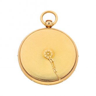 French miniature gold keyless winding montre à tact watch Circa 1834