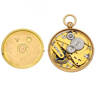 French miniature gold keyless winding montre à tact watch Circa 1834