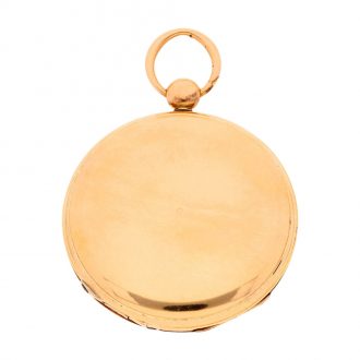 Swiss gold open faced jump hour cylinder pocket watch Circa 1830