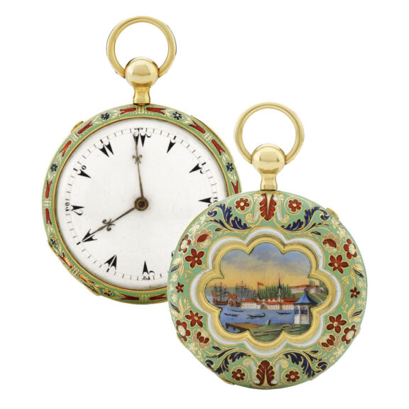 French gold enamel quarter repeating watch Circa 1800