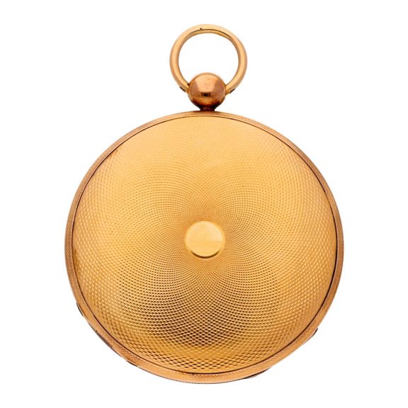 French gold open faced jump hour calendar watch Circa 1820 French gold open faced jump hour calendar watch Circa 1820