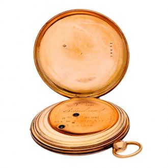 French gold open faced jump hour calendar watch Circa 1820