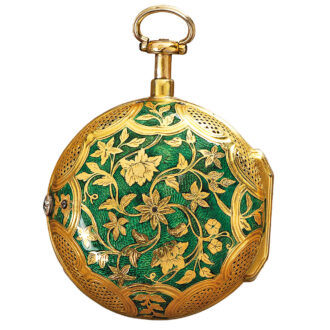 French gold quarter repeating verge pocket watch Circa 1740