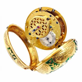 French gold quarter repeating verge pocket watch Circa 1740