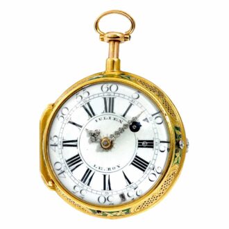 French gold quarter repeating verge pocket watch Circa 1740