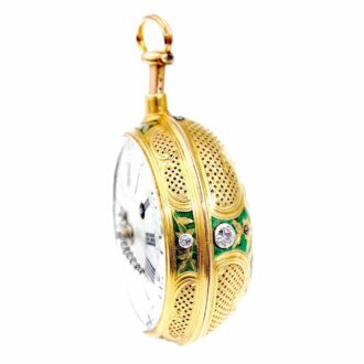 French gold quarter repeating verge pocket watch Circa 1740