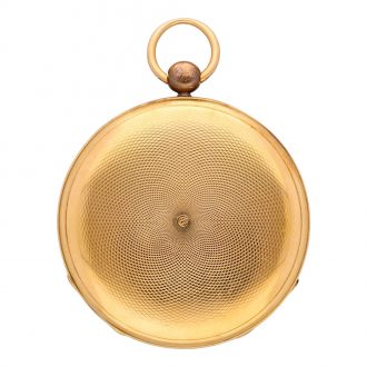 French gold open faced jump hour cylinder pocket watch Circa 1830 French gold open faced jump hour cylinder pocket watch Circa 1830