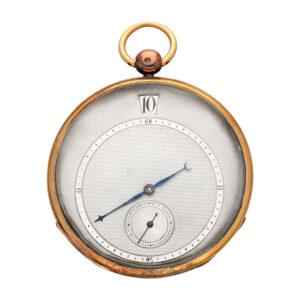 French gold open faced jump hour cylinder pocket watch Circa 1830