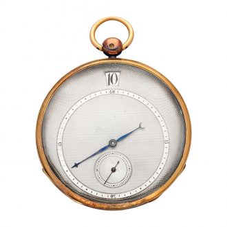 French gold open faced jump hour cylinder pocket watch Circa 1830 French gold open faced jump hour cylinder pocket watch Circa 1830