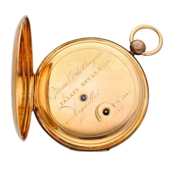 French gold open faced jump hour cylinder pocket watch Circa 1830 French gold open faced jump hour cylinder pocket watch Circa 1830