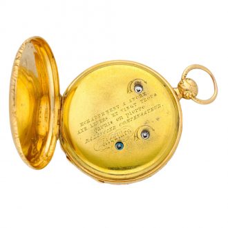 Swiss gold watch with independent center seconds Circa 1840 Swiss gold watch with independent center seconds Circa 1840