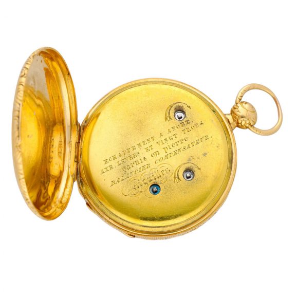 Swiss gold watch with independent center seconds Circa 1840 Swiss gold watch with independent center seconds Circa 1840