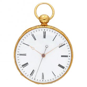 Swiss gold watch with independent center seconds Circa 1840