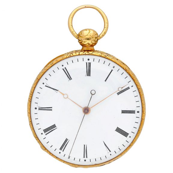 Swiss gold watch with independent center seconds Circa 1840 Swiss gold watch with independent center seconds Circa 1840
