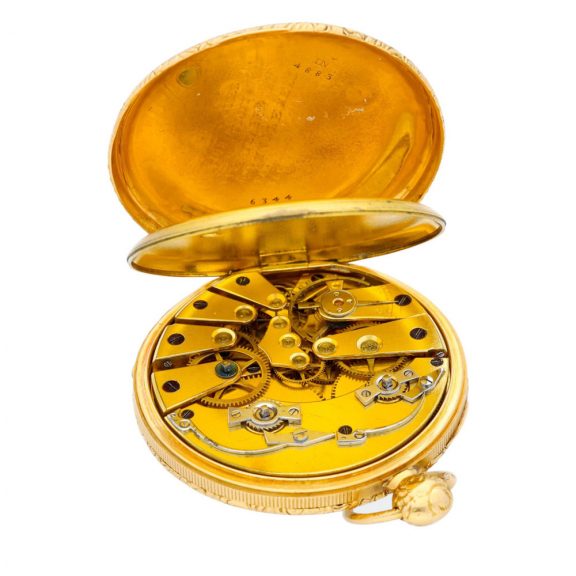Swiss gold watch with independent center seconds Circa 1840 Swiss gold watch with independent center seconds Circa 1840