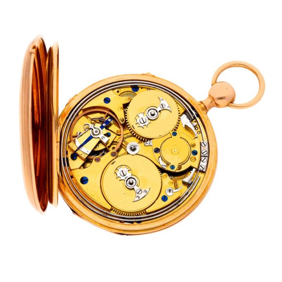 French gold repeater with jumping center seconds Circa 1820 French gold repeater with jumping center seconds Circa 1820