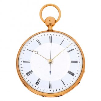 French gold repeater with jumping center seconds Circa 1820