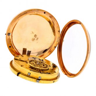 French gold center seconds repeating cylinder watch Circa 1795