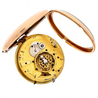 French gold center seconds repeating cylinder watch Circa 1795