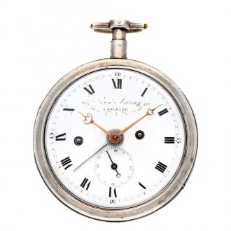 Swiss silver alarm watch with large slow beating balance Circa 1790