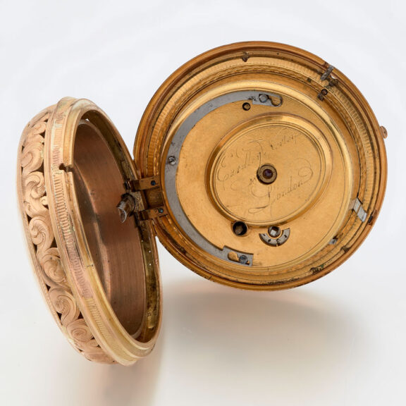English gold pair cased quarter repeater with date Circa 1790 English gold pair cased quarter repeater with date Circa 1790