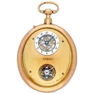 French oval repeating watch with a visible balance Circa 1830