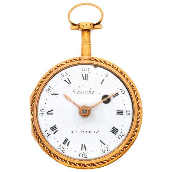 French gold and enamel open faced verge watch Circa 1790 French gold and enamel open faced verge watch Circa 1790
